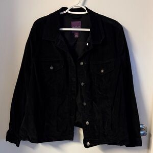 Gloria Vanderbilt Black Corduroy Jacket Size 1X